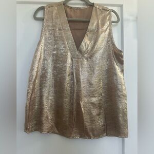 SHEIN Gold Sleeveless Blouse